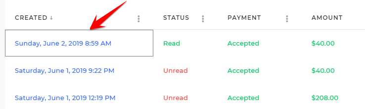 Form Response with Payment
