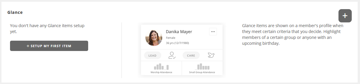 Setup first Glance item