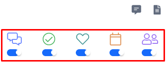 timeline filter toggles