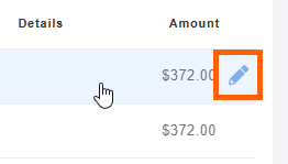 Pencil Icon to Edit Donation