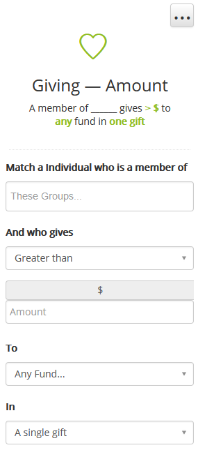 Giving Amount trigger settings