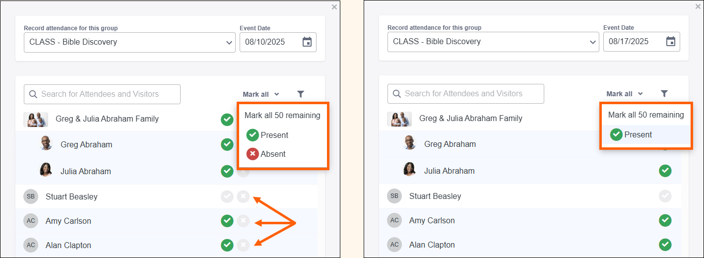 ChMS Record Attendance No Absence Option.png
